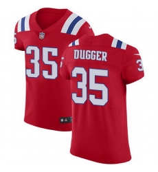 Nike Patriots 35 Kyle Dugger Red Alternate Men Stitched NFL New Elite Jersey