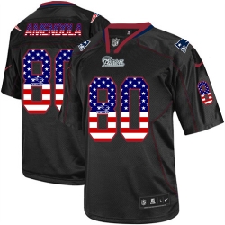 Nike Patriots #80 Danny Amendola Black Mens Stitched NFL Elite USA Flag Fashion Jersey