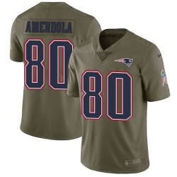Nike Patriots #80 Danny Amendola Olive Mens Stitched NFL Limited 2017 Salute To Service Jersey