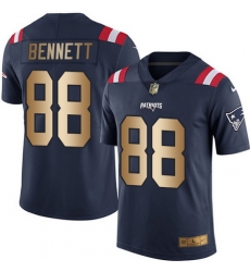 Nike Patriots #88 Martellus Bennett Navy Blue Mens Stitched NFL Limited Gold Rush Jersey