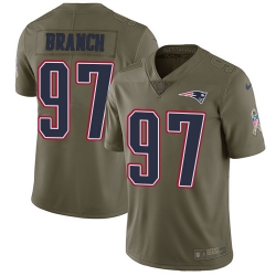 Nike Patriots #97 Alan Branch Olive Mens Stitched NFL Limited 2017 Salute To Service Jersey