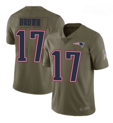 Patriots 17 Antonio Brown Olive Men Stitched Football Limited 2017 Salute To Service Jersey