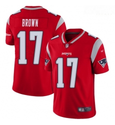 Patriots 17 Antonio Brown Red Men Stitched Football Limited Inverted Legend Jersey