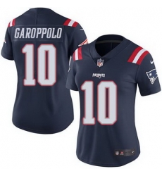 Nike Patriots #10 Jimmy Garoppolo Navy Blue Womens Stitched NFL Limited Rush Jersey