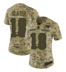 Nike Patriots #18 Matt Slater Camo Women Stitched NFL Limited 2018 Salute to Service Jersey