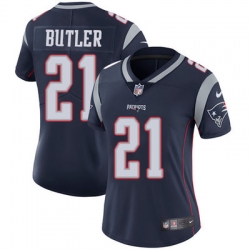 Nike Patriots #21 Malcolm Butler Navy Blue Team Color Womens Stitched NFL Vapor Untouchable Limited Jersey