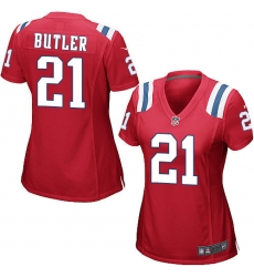 Nike Patriots #21 Malcolm Butler Red Alternate Womens Stitched NFL Elite Jersey