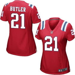 Nike Patriots #21 Malcolm Butler Red Alternate Womens Stitched NFL Elite Jersey