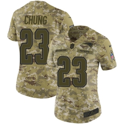 Nike Patriots #23 Patrick Chung Camo Women Stitched NFL Limited 2018 Salute to Service Jersey