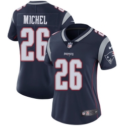 Nike Patriots #26 Sony Michel Navy Blue Team Color Womens Stitched NFL Vapor Untouchable Limited Jersey