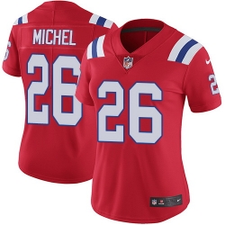 Nike Patriots #26 Sony Michel Red Alternate Womens Stitched NFL Vapor Untouchable Limited Jersey