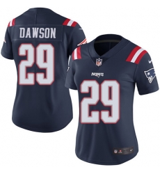 Nike Patriots #29 Duke Dawson Navy Blue Womens Stitched NFL Limited Rush Jersey