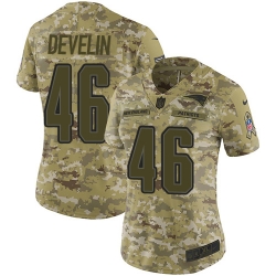 Nike Patriots #46 James Develin Camo Women Stitched NFL Limited 2018 Salute to Service Jersey