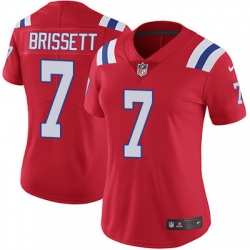 Nike Patriots #7 Jacoby Brissett Red Alternate Womens Stitched NFL Vapor Untouchable Limited Jersey