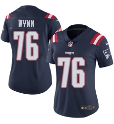 Nike Patriots #76 Isaiah Wynn Navy Blue Womens Stitched NFL Limited Rush Jersey
