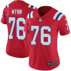 Nike Patriots #76 Isaiah Wynn Red Alternate Womens Stitched NFL Vapor Untouchable Limited Jersey