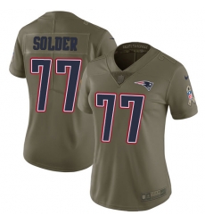 Nike Patriots #77 Nate Solder Olive Womens Stitched NFL Limited 2017 Salute to Service Jersey