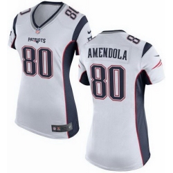 Nike Patriots #80 Danny Amendola White Womens Stitched NFL New Elite Jersey