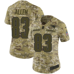 Nike Patriots #83 Dwayne Allen Camo Women Stitched NFL Limited 2018 Salute to Service Jersey