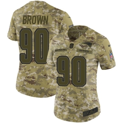 Nike Patriots #90 Malcom Brown Camo Women Stitched NFL Limited 2018 Salute to Service Jersey