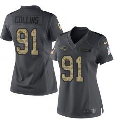 Nike Patriots #91 Jamie Collins Black Womens Stitched NFL Limited 2016 Salute to Service Jersey