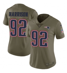 Nike Patriots #92 James Harrison Olive Womens Stitched NFL Limited 2017 Salute to Service Jersey