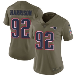 Nike Patriots #92 James Harrison Olive Womens Stitched NFL Limited 2017 Salute to Service Jersey