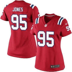 Nike Patriots #95 Chandler Jones Red Alternate Womens Stitched NFL Elite Jersey