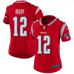 Patriots #12 Tom Brady Red Women Stitched Football Limited Inverted Legend Jersey