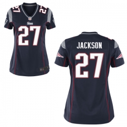 Women New England Patriots #27 J.C. Jackson Game Jersey Navy