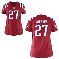 Women New England Patriots #27 J.C. Jackson Game Jersey Red