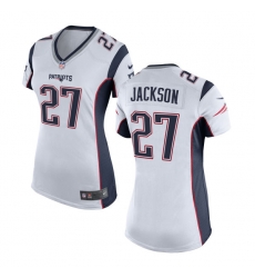 Women New England Patriots #27 J.C. Jackson Game Jersey White