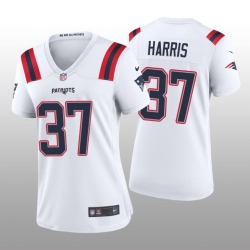 Women New England Patriots Damien Harris #37 White Vapor Limited Jersey