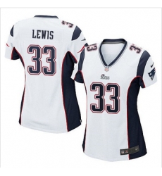 Women New Patriots #33 Dion Lewis White Stitched NFL Elite Jersey