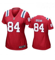 Women Nike New England Patriots 84 Antonio Brown Red Game Jersey