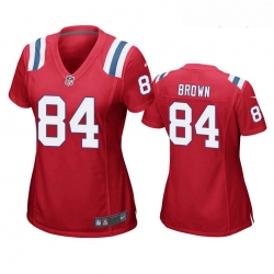 Women Nike New England Patriots 84 Antonio Brown Red Game Jersey