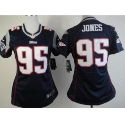 Women Nike New England Patriots #95 Chandler Jones Navy Blue Team Color NFL Jersey