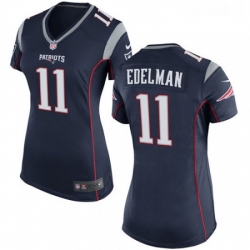 Womens Nike New England Patriots 11 Julian Edelman Game Navy Blue Team Color NFL Jersey