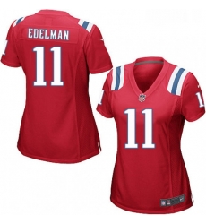 Womens Nike New England Patriots 11 Julian Edelman Game Red Alternate NFL Jersey