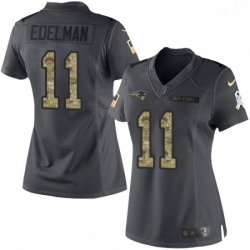 Womens Nike New England Patriots 11 Julian Edelman Limited Black 2016 Salute to Service NFL Jersey