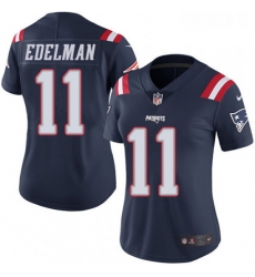 Womens Nike New England Patriots 11 Julian Edelman Limited Navy Blue Rush Vapor Untouchable NFL Jersey