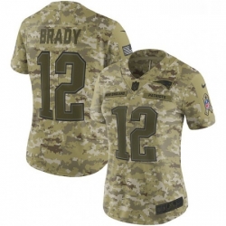 Womens Nike New England Patriots 12 Tom Brady Limited Camo 2018 Salute to Service NFL Jersey