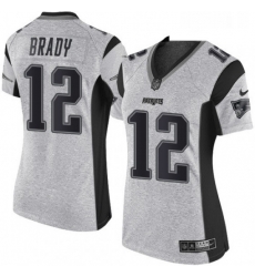 Womens Nike New England Patriots 12 Tom Brady Limited Gray Gridiron II NFL Jersey