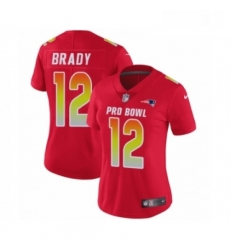 Womens Nike New England Patriots 12 Tom Brady Limited Red AFC 2019 Pro Bowl NFL Jersey