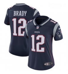 Womens Nike New England Patriots 12 Tom Brady Navy Blue Team Color Vapor Untouchable Limited Player NFL Jersey