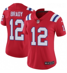 Womens Nike New England Patriots 12 Tom Brady Red Alternate Vapor Untouchable Limited Player NFL Jersey