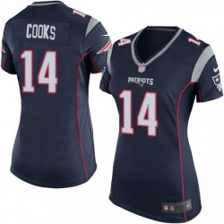 Womens Nike New England Patriots 14 Brandin Cooks Game Navy Blue Team Color NFL Jersey