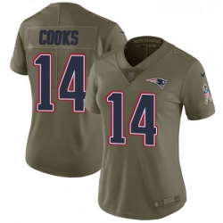Womens Nike New England Patriots 14 Brandin Cooks Limited Olive 2017 Salute to Service NFL Jersey