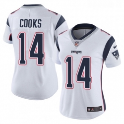 Womens Nike New England Patriots 14 Brandin Cooks White Vapor Untouchable Limited Player NFL Jersey
