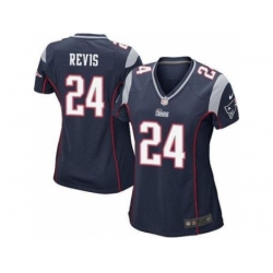 Women's Nike New England Patriots #24 Darrelle Revis Navy Blue Team Color Stitched NFL Jersey